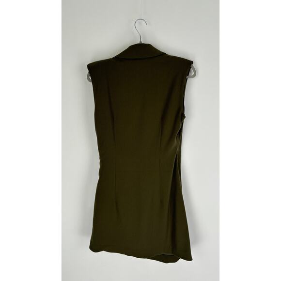 Express Sleeveless Wrap Asymmetrical Hem Mini Blazer Dress Womens 12 Green New - Picture 12 of 13